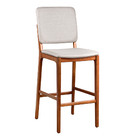 Banqueta Madeira Maciça Ram 43cm  | Factor Off White - Sallar